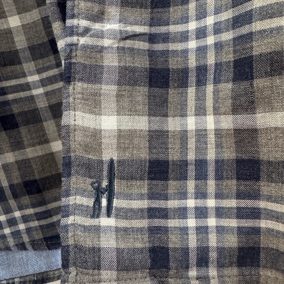 Johnnie-O Lester Shirt Mens XXL Blue Gray Plaid Dbl Cloth Long Sleeve Cotton EUC - Picture 10 of 12